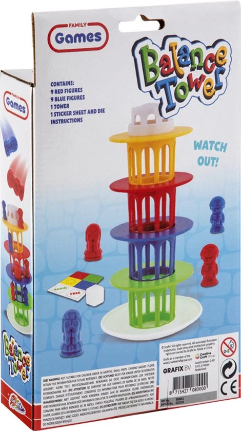 Grafix Balans Toren | Reisspel | Pocket Spel | Schoencadeautjes | Schoenkado | Actiespel 4 Grafix Balans Toren | Reisspel | Pocket Spel | Schoencadeautjes | Schoenkado | Actiespel - Afbeelding 4