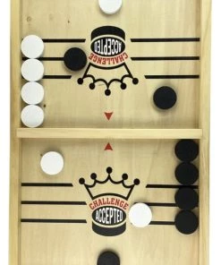 Puck Battle Bordspel Van WDMT | 30 X 60 X 3 Cm | Houten Bordspel | Inclusief Schaakspel | Sjoel Battle | Slingpuck Game | Snelheidsspel | Drank Spel 2 Personen -spellen-voor-volwassenen Winkel 479x840 3