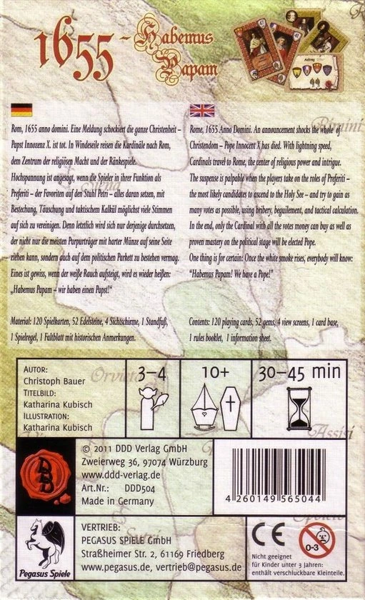999 Games 1655 Habemus Papam Kaartspel 4 999 Games 1655 Habemus Papam Kaartspel - Afbeelding 4
