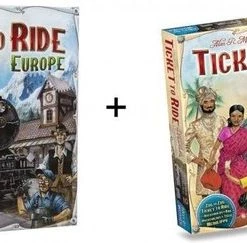 Days Of Wonder Spel - Ticket To Ride Europe / Europa Met Ticket To Ride Map Collection - India/Zwitserland - Combi Deal