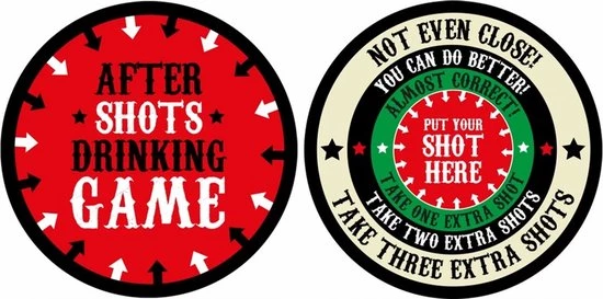 Bellatio Decorations Drankspel After Shots Op Bierviltje 10x - Plaats Je Shotglas In De Bullseye - Drink/drankspellen - Studentenspellen 2 Bellatio Decorations Drankspel After Shots Op Bierviltje 10x - Plaats Je Shotglas In De Bullseye - Drink/drankspellen - Studentenspellen - Afbeelding 2