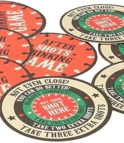 Bellatio Decorations Drankspel After Shots Op Bierviltje 10x - Plaats Je Shotglas In De Bullseye - Drink/drankspellen - Studentenspellen