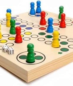 Longfield FOLDABLE WOODEN LUDO - 30 X 30 X 5 CM -spellen-voor-volwassenen Winkel 550x293