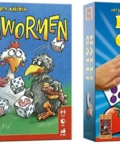 Merkloos Spellenbundel - Dobbelspel - 2 Stuks - Regenwormen & Halli Galli