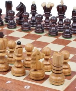 Chess The Game - Vintage Schaakspel - Klassiek Schaakbord Met Kersenhouten Schaakstukken - Eyecatcher!