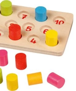 Goki Dobbelspel: SHUT The BOX MINI 7x5x1,5cm, Met 2 Dobbelstenen, Hout, 6+