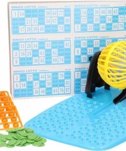 Merkloos Bingo Spel Gekleurd/geel Complete Set Nummers 1-90 - Bingospel - Bingo Spellen - Bingomolen Met Bingokaarten - Bingo Spelen