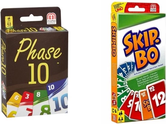 Mattel Games Spellenbundel - Kaartspel - 2 Stuks - Phase 10 & Skip-Bo 1 Mattel Games Spellenbundel - Kaartspel - 2 Stuks - Phase 10 & Skip-Bo