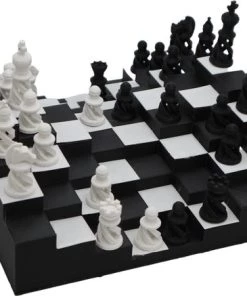 Fiastra Garibaldi - 3D Schaakbord - Luxe Schaakbord - Inclusief Luxe Schaakstukken - Gerecycled Plastic