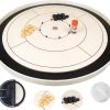 MR. CROKI.EU Starter Pack; 32" Rond Crokinole Bord, 26 Schijven, 40gr. Carrom Poeder N Reis-/ Draagtas Met 4 Ritszakken - Rond Toernooibord 32inch/ 78cm Diameter - 2 Tot 4 Spelers - Houten Bordspellen - Mr. Crokinole Europe