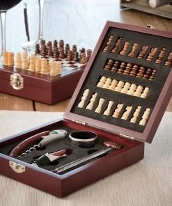 BDB Trading Wijn- En Schaakset (37 Stuks) | Cadeau Mannen | Mannen Gadgets | Schaak- & Wijn Set In N! -spellen-voor-volwassenen Winkel 550x472