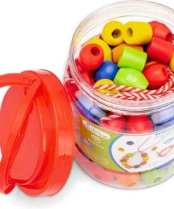 New Classic Toys Educatief Spel Grote Kralen Set In Box - 90 Kralen