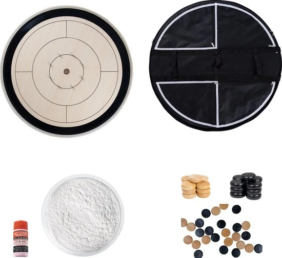 MR. CROKI.EU Starter Pack; 32" Rond Crokinole Bord, 26 Schijven, 40gr. Carrom Poeder N Reis-/ Draagtas Met 4 Ritszakken - Rond Toernooibord 32inch/ 78cm Diameter - 2 Tot 4 Spelers - Houten Bordspellen - Mr. Crokinole Europe 9 MR. CROKI.EU Starter Pack; 32" Rond Crokinole Bord, 26 Schijven, 40gr. Carrom Poeder N Reis-/ Draagtas Met 4 Ritszakken - Rond Toernooibord 32inch/ 78cm Diameter - 2 Tot 4 Spelers - Houten Bordspellen - Mr. Crokinole Europe - Afbeelding 9