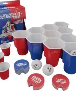Mad Party Games TruthDarePong - Drankspel - Truth Or Dare - Beer Pong - Bier Pong Spel - Red Cups - Drankspel Voor Volwassenen
