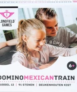 Longfield Games Domino Mexican Train Dubbel 12 Actiespel In Beuken Kist