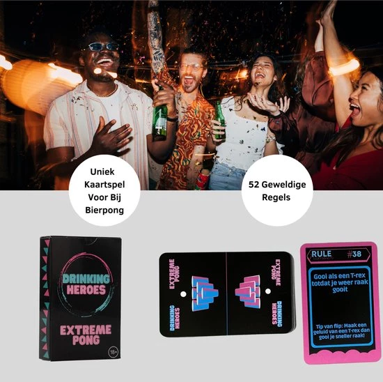 Drinking Heroes Extreme Beerpong INCLUSIEF Kaartspel | Beerpong Is Het Drankspel | Red Cups | 18+ | Verjaardag Cadeau 5 Drinking Heroes Extreme Beerpong INCLUSIEF Kaartspel | Beerpong Is Het Drankspel | Red Cups | 18+ | Verjaardag Cadeau - Afbeelding 5