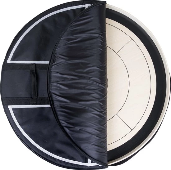 MR. CROKI.EU Starter Pack; 32" Rond Crokinole Bord, 26 Schijven, 40gr. Carrom Poeder N Reis-/ Draagtas Met 4 Ritszakken - Rond Toernooibord 32inch/ 78cm Diameter - 2 Tot 4 Spelers - Houten Bordspellen - Mr. Crokinole Europe 3 MR. CROKI.EU Starter Pack; 32" Rond Crokinole Bord, 26 Schijven, 40gr. Carrom Poeder N Reis-/ Draagtas Met 4 Ritszakken - Rond Toernooibord 32inch/ 78cm Diameter - 2 Tot 4 Spelers - Houten Bordspellen - Mr. Crokinole Europe - Afbeelding 3