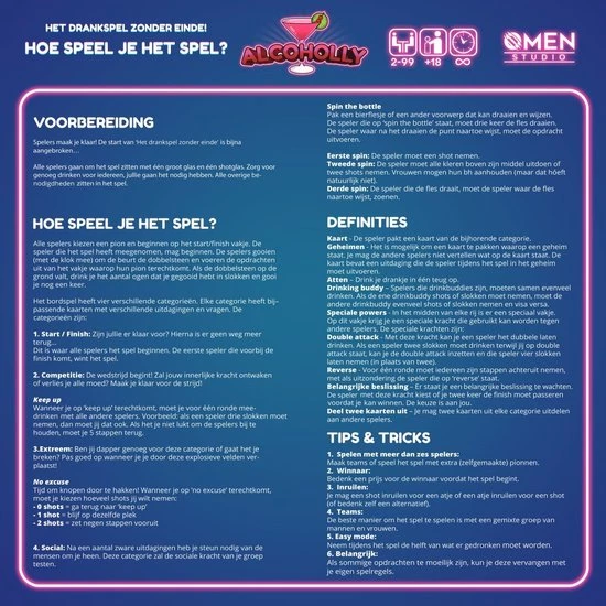 NX Party - ALCOHOLLY - Drankspel - Nederlandstalig - Bordspel - Spelletjes Voor Volwassenen - Drank Spelletjes 4 NX Party - ALCOHOLLY - Drankspel - Nederlandstalig - Bordspel - Spelletjes Voor Volwassenen - Drank Spelletjes - Afbeelding 4
