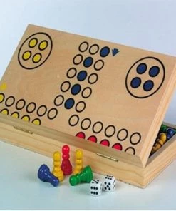 Longfield FOLDABLE WOODEN LUDO - 30 X 30 X 5 CM -spellen-voor-volwassenen Winkel 550x550 23