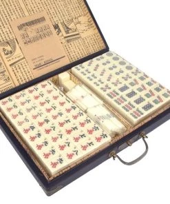 TA-HWA Mahjong Spel - In Luxe Zwarte Houten Koffer M