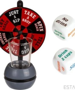 ESTARK Drankspel / Drinkspel - Draaiwiel Met Opdrachten - Shotglas - Dobbelstenen Met Doe Opdracht - Roulette - Drankspelletje - Drink - Drank - Spel - Drinken - Shots - Party - Partyspel - Dobbelen - LUXE SET - 4 Delig -spellen-voor-volwassenen Winkel 550x570 7