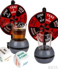 ESTARK Drankspel / Drinkspel - Draaiwiel Met Opdrachten - Shotglas - Dobbelstenen Met Doe Opdracht - Roulette - Drankspelletje - Drink - Drank - Spel - Drinken - Shots - Party - Partyspel - Dobbelen - LUXE SET - 4 Delig -spellen-voor-volwassenen Winkel 550x578 51