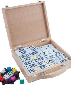 Longfield Games Domino Mexican Train Dubbel 12 Actiespel In Beuken Kist -spellen-voor-volwassenen Winkel 550x596