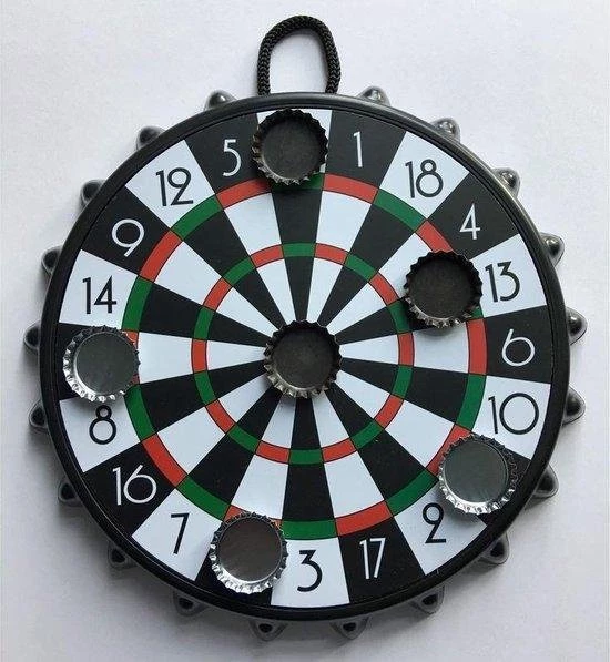 Merkloos Darts Drankspel - Dartbord Voor Bierdopjes - Magnetisch Dartbord - Incl. 10 Dopjes 2 Merkloos Darts Drankspel - Dartbord Voor Bierdopjes - Magnetisch Dartbord - Incl. 10 Dopjes - Afbeelding 2
