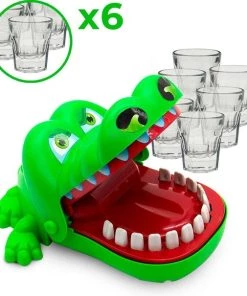 Merkloos Krokodil Met Kiespijn Premium - Krokodil Spel - Bijtende Krokodil - Bijtende Krokodil Spel - Drankspel - Drankspel Voor Volwassenen - Vaderdag Kados - Vader Cadeautjes - Vaderdag Tip