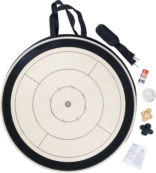 MR. CROKI.EU Starter Pack; 32" Rond Crokinole Bord, 26 Schijven, 40gr. Carrom Poeder N Reis-/ Draagtas Met 4 Ritszakken - Rond Toernooibord 32inch/ 78cm Diameter - 2 Tot 4 Spelers - Houten Bordspellen - Mr. Crokinole Europe 7 MR. CROKI.EU Starter Pack; 32" Rond Crokinole Bord, 26 Schijven, 40gr. Carrom Poeder N Reis-/ Draagtas Met 4 Ritszakken - Rond Toernooibord 32inch/ 78cm Diameter - 2 Tot 4 Spelers - Houten Bordspellen - Mr. Crokinole Europe - Afbeelding 7