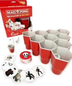 Mad Party Games MadPong - Beer Pong - Bier Pong Spel - Drankspel - Drankspellen - Do Or Shot - Red Cups - Shot Cups - Gezelschapsspel Voor Volwassenen -spellen-voor-volwassenen Winkel 550x614 2