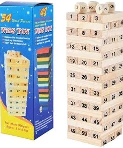 SEZGoods Stapeltoren - Stapeltoren Spel - Houten Kubus - Stapeltoren Classic - Vallende Toren - Stapelspel - Stapeltoren Drankspel - Stapeltoren - Leuk Als Cadeau