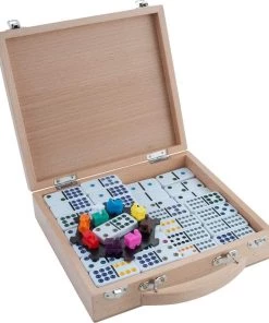 Longfield Games Domino Mexican Train Dubbel 12 Actiespel In Beuken Kist -spellen-voor-volwassenen Winkel 550x628
