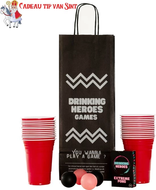 Drinking Heroes Extreme Beerpong INCLUSIEF Kaartspel | Beerpong Is Het Drankspel | Red Cups | 18+ | Verjaardag Cadeau 1 Drinking Heroes Extreme Beerpong INCLUSIEF Kaartspel | Beerpong Is Het Drankspel | Red Cups | 18+ | Verjaardag Cadeau