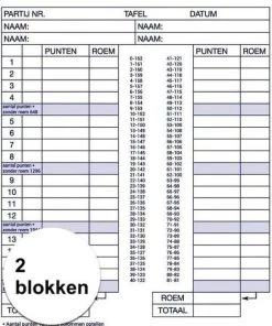 Haza 2x Scoreblokken Klaverjassen 50 Vellen - Kaartspellen - Familiespelletjes - Klaverjassen Score Notitieblok 2 Stuks