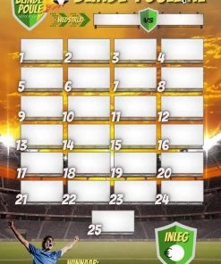 Blinde Poule Blinde Voetbalpoule - 25 Hokjes - 11 Spelformulieren + Uitslagen - Voetbalpoule Voor Iedereen -