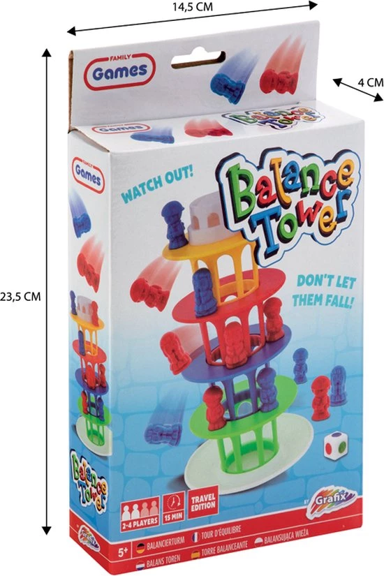 Grafix Balans Toren | Reisspel | Pocket Spel | Schoencadeautjes | Schoenkado | Actiespel 2 Grafix Balans Toren | Reisspel | Pocket Spel | Schoencadeautjes | Schoenkado | Actiespel - Afbeelding 2